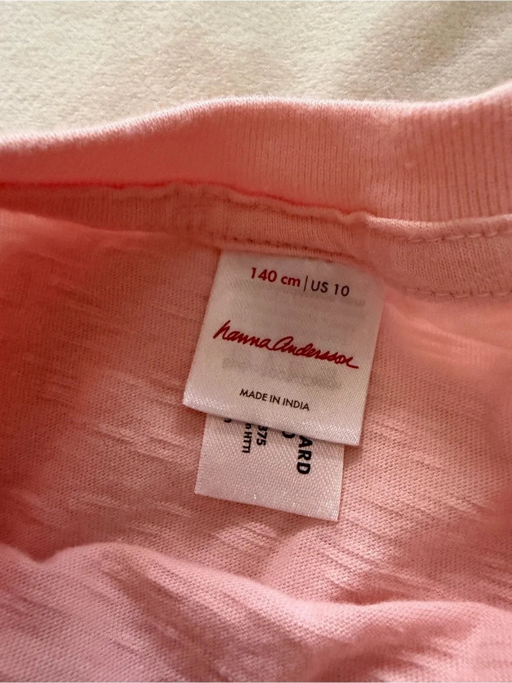 Hanna Andersson Light Pink Long-Sleeve Tee with Cat Face Girls 10